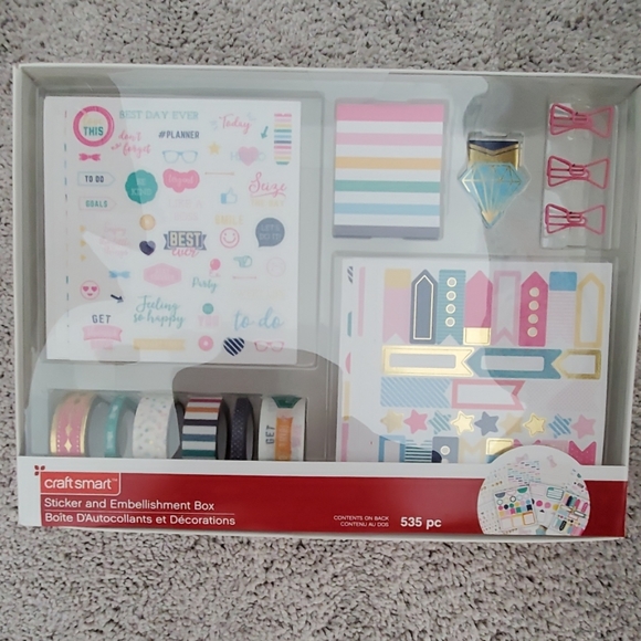 SCRAPBOOKING STICKERS AND EMBELLISHMENT BOX - Picture 2 of 4